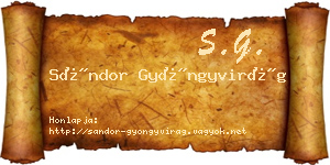 Sándor Gyöngyvirág névjegykártya